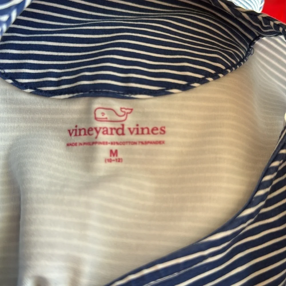 Vineyard VinesStriped Blue Kids Dress Sz M (10/12)